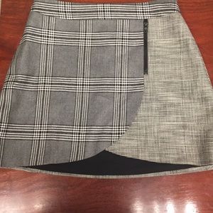 Alice + Olivia Mix Check Overlap Mini Skirt
